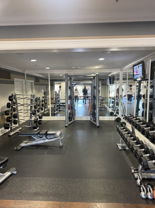 Client training session in home gym